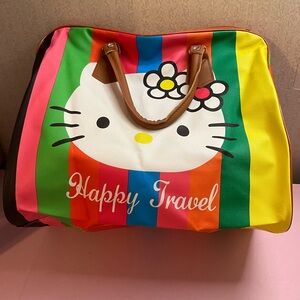 Hello Kitty Pink and Green Travel Bag with Vibrant Design